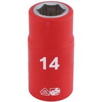 Draper 1/2" Drive VDE Fully Insulated Hexagon Socket Metric 1/2" 14mm Draper 1/2" Drive VDE Fully Insulated Hexagon Socket Metric 1/2" 14mm