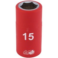 Draper 1/2" Drive VDE Fully Insulated Hexagon Socket Metric 1/2" 15mm Draper 1/2" Drive VDE Fully Insulated Hexagon Socket Metric 1/2" 15mm