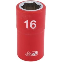 Draper 1/2" Drive VDE Fully Insulated Hexagon Socket Metric 1/2" 16mm Draper 1/2" Drive VDE Fully Insulated Hexagon Socket Metric 1/2" 16mm