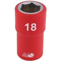 Draper 1/2" Drive VDE Fully Insulated Hexagon Socket Metric 1/2" 18mm Draper 1/2" Drive VDE Fully Insulated Hexagon Socket Metric 1/2" 18mm
