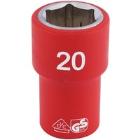 Draper 1/2" Drive VDE Fully Insulated Hexagon Socket Metric 1/2" 20mm Draper 1/2" Drive VDE Fully Insulated Hexagon Socket Metric 1/2" 20mm
