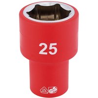 Draper 1/2" Drive VDE Fully Insulated Hexagon Socket Metric 1/2" 25mm Draper 1/2" Drive VDE Fully Insulated Hexagon Socket Metric 1/2" 25mm