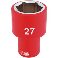 Draper 1/2" Drive VDE Fully Insulated Hexagon Socket Metric 1/2" 27mm Draper 1/2" Drive VDE Fully Insulated Hexagon Socket Metric 1/2" 27mm