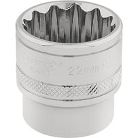 Draper 3/8" Drive Polished Finish Hi Torq Bi Hexagon Socket Metric 3/8" 22mm Draper 3/8" Drive Polished Finish Hi Torq Bi Hexagon Socket Metric 3/8" 22mm