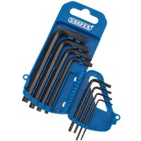 Draper - Hex Allen Key Set Imperial af Hex Hexagon In Holder 1/16''-1/4'' 33685