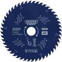 Draper Expert PTFE TCT Circular Saw Blade for Wood 210mm 48T 30mm Draper Expert PTFE TCT Circular Saw Blade for Wood 210mm 48T 30mm