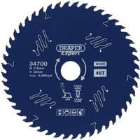 Draper Expert PTFE TCT Circular Saw Blade for Wood 216mm 48T 30mm Draper Expert PTFE TCT Circular Saw Blade for Wood 216mm 48T 30mm