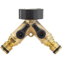 Draper Expert Brass 2 Way Flow Control Tap Connector 3/4" / 19mm Pack of 1 Draper Expert Brass 2 Way Flow Control Tap Connector 3/4" / 19mm Pack of 1
