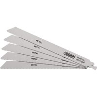 Draper - Bi-metal Reciprocating Saw Blades for Metal Cutting, 225mm, 14tpi (Pack of 5) (38594)