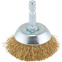 Draper Brassed Steel Wire Cup Brush 40mm 6mm Shank Draper Brassed Steel Wire Cup Brush 40mm 6mm Shank