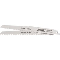 Draper Bi-Metal Multi-Purpose Reciprocating Sabre Saw Blades 200mm Pack of 2 Draper Bi-Metal Multi-Purpose Reciprocating Sabre Saw Blades 200mm Pack of 2