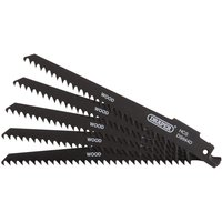 Draper Wood and Plastic Cutting Reciprocating Sabre Saw Blades 150mm Pack of 5 Draper Wood and Plastic Cutting Reciprocating Sabre Saw Blades 150mm Pack of 5