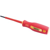 Draper VDE Insulated Parallel Slotted Screwdriver 3mm 75mm Draper VDE Insulated Parallel Slotted Screwdriver 3mm 75mm