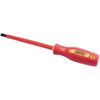 Draper VDE Insulated Parallel Slotted Screwdriver 6.5mm 150mm Draper VDE Insulated Parallel Slotted Screwdriver 6.5mm 150mm