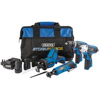 Draper Storm Force 10.8v Cordless 4 Piece Power Tool Kit 3 x 1.5ah Li-ion Battery Charger Bag Draper Storm Force 10.8v Cordless 4 Piece Power Tool Kit 3 x 1.5ah Li-ion Battery Charger Bag