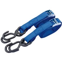 Draper Ratchet Tie Down Strap Set S Hooks 25mm 2.5m 125KG Draper Ratchet Tie Down Strap Set S Hooks 25mm 2.5m 125KG