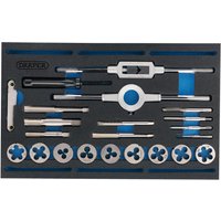 Draper 22 Piece Tap and Die Set Metric / BSP in EVA Insert Tray Draper 22 Piece Tap and Die Set Metric / BSP in EVA Insert Tray