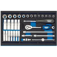 Draper 32 Piece 1/4" Drive Socket Set In Eva Insert Tray