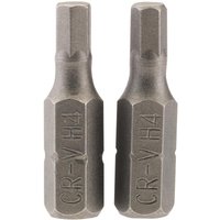 Draper Hex Screwdriver Bit Hex 4mm 25mm Pack of 2 Draper Hex Screwdriver Bit Hex 4mm 25mm Pack of 2