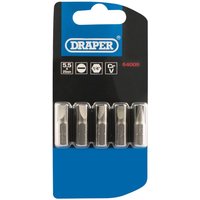 Draper Slotted Screwdriver Bit 5.5mm 25mm Pack of 5 Draper Slotted Screwdriver Bit 5.5mm 25mm Pack of 5