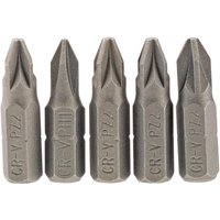 Draper Pozi Screwdriver Bit PZ2 25mm Pack of 5 Draper Pozi Screwdriver Bit PZ2 25mm Pack of 5