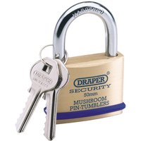 Draper Solid Brass Padlock 50mm Standard Draper Solid Brass Padlock 50mm Standard