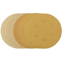 Draper Gold Hook and Loop Sanding Discs 150mm 150mm Assorted Pack of 10 Draper Gold Hook and Loop Sanding Discs 150mm 150mm Assorted Pack of 10