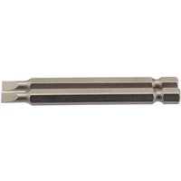 4.5mm 1/4 Hex. Plain Slot Insert Bit 75mm Long x 2 (64295) - Draper