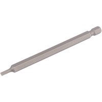 3mm 1/4 Hex. Plain Slot Insert Bit 100mm Long x 1 (64341) - Draper