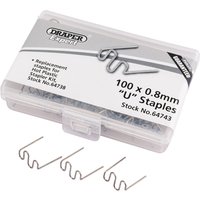 Draper U Staples for Hot Staplers 0.8mm Pack of 50 Draper U Staples for Hot Staplers 0.8mm Pack of 50
