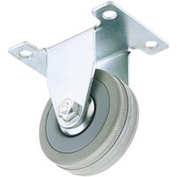 50mm Dia. Fixed Plate Fixing Rubber Castor - s.w.l 50Kg (65472) - Draper