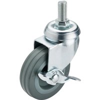 Draper Swivel Bolt Fixing Rubber Wheeled Castor and Brake 75mm Draper Swivel Bolt Fixing Rubber Wheeled Castor and Brake 75mm