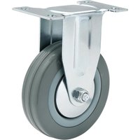 Draper Fixed Plate Fixing Rubber Wheeled Castor 100mm Draper Fixed Plate Fixing Rubber Wheeled Castor 100mm