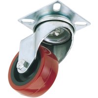 Draper 50mm Dia. Swivel Plate Fixing Polyurethane Wheel - S.W.L. 50Kg (65508)