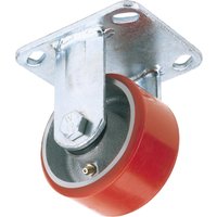 Draper Fixed Plate Fixing Heavy Duty Polyurethane Wheeled Castor 100mm Draper Fixed Plate Fixing Heavy Duty Polyurethane Wheeled Castor 100mm