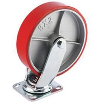 Draper Swivel Plate Fixing Heavy Duty Polyurethane Wheeled Castor 200mm Draper Swivel Plate Fixing Heavy Duty Polyurethane Wheeled Castor 200mm