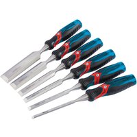 Draper 6 Piece Soft Grip Pound Thru Bevel Edge Wood Chisel Set Draper 6 Piece Soft Grip Pound Thru Bevel Edge Wood Chisel Set