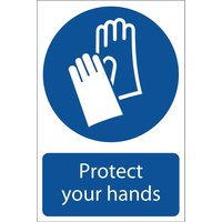Draper Protect Your Hands Sign 200mm 300mm Standard Draper Protect Your Hands Sign 200mm 300mm Standard