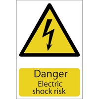 Draper Danger Electric Shock Risk Sign 200mm 300mm Standard Draper Danger Electric Shock Risk Sign 200mm 300mm Standard