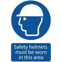 Draper Safety Helmets Must Be Worn In This Area Sign 400mm 600mm Standard Draper Safety Helmets Must Be Worn In This Area Sign 400mm 600mm Standard