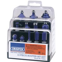 Draper 12 Piece 1/4" Router Bit Set Draper 12 Piece 1/4" Router Bit Set