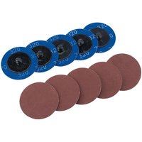Draper 50mm Diameter Aluminium Oxide Sanding Disc 50mm 320g Pack of 10 Draper 50mm Diameter Aluminium Oxide Sanding Disc 50mm 320g Pack of 10
