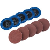 Draper 50mm Diameter Aluminium Oxide Sanding Disc 50mm Assorted Pack of 10 Draper 50mm Diameter Aluminium Oxide Sanding Disc 50mm Assorted Pack of 10