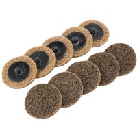 Ten 50mm Polycarbide Abrasive Pads (Course) (75625) - Draper