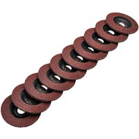 Draper Aluminium Oxide Flap Discs 115mm 40g Pack of 10 Draper Aluminium Oxide Flap Discs 115mm 40g Pack of 10