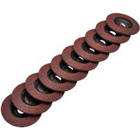 Draper Aluminium Oxide Flap Discs 115mm 60g Pack of 10 Draper Aluminium Oxide Flap Discs 115mm 60g Pack of 10