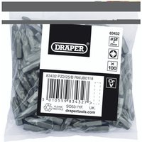 Draper Pozi Screwdriver Bits PZ2 25mm Pack of 100 Draper Pozi Screwdriver Bits PZ2 25mm Pack of 100