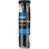 Draper Assorted Black Nylon Cable Ties Pack of 200 Draper Assorted Black Nylon Cable Ties Pack of 200