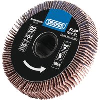 Draper Sanding Roller Flap Wheel 60mm 10mm 80g Draper Sanding Roller Flap Wheel 60mm 10mm 80g