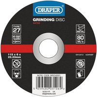 Draper DPC Depressed Centre Metal Grinding Disc 115mm 6mm 22mm Draper DPC Depressed Centre Metal Grinding Disc 115mm 6mm 22mm